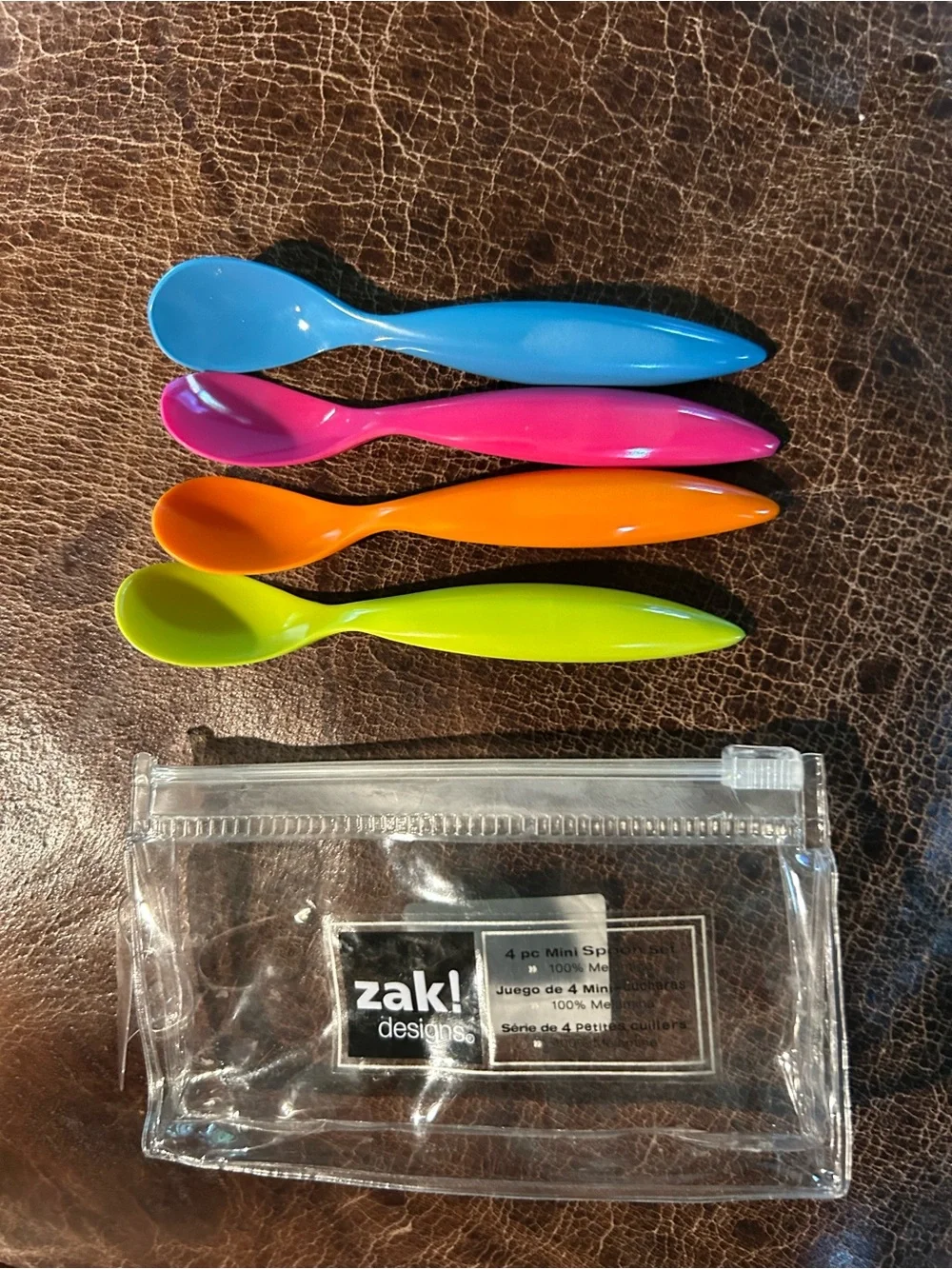 zak! designs Bright Multi-Color 4-Piece Mini Spoon Set